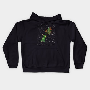 T- rex christmas tree star topper Kids Hoodie